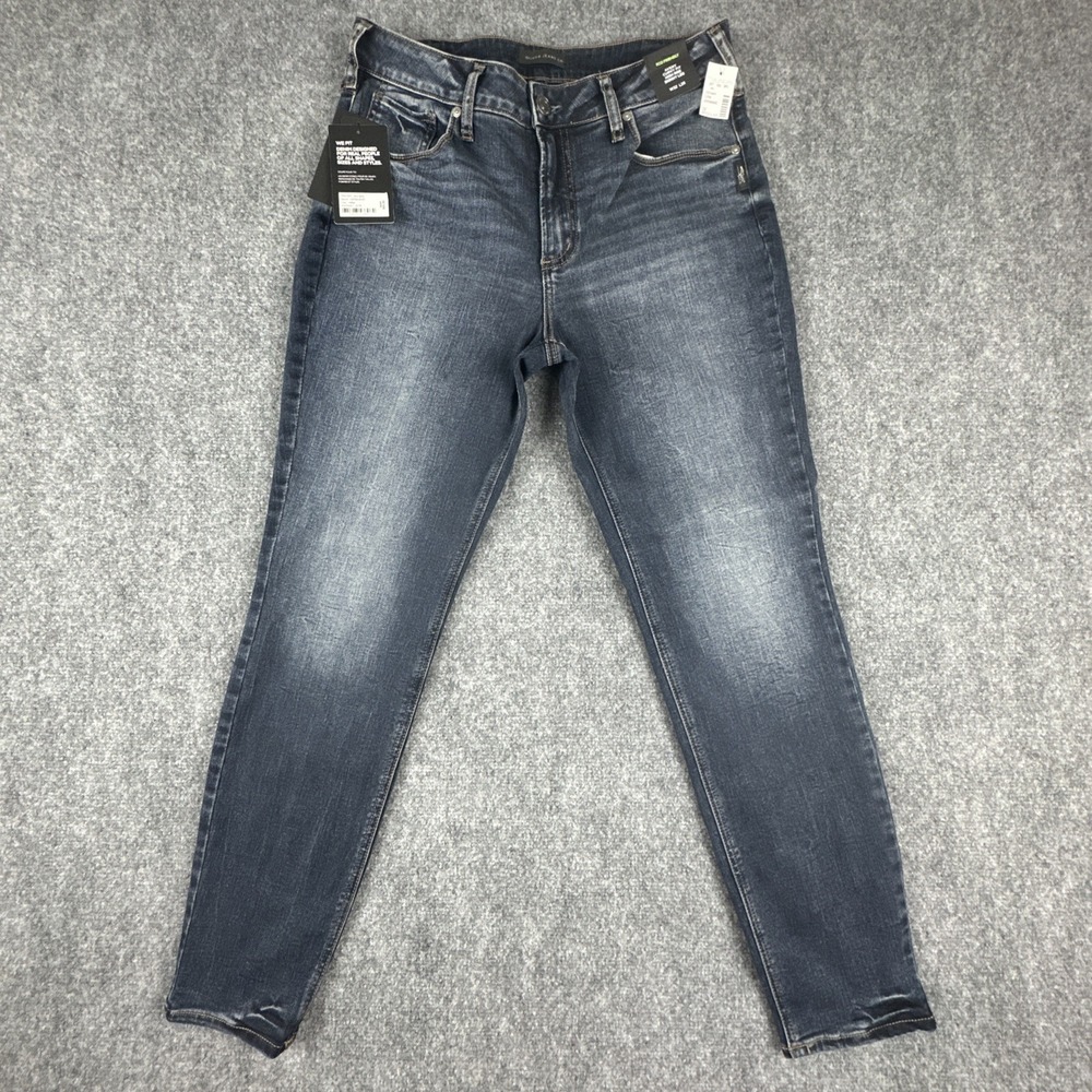 Silver Jeans Avery Curvy Fit High Rise Skinny Leg Denim 32x29 NWT Med Wash